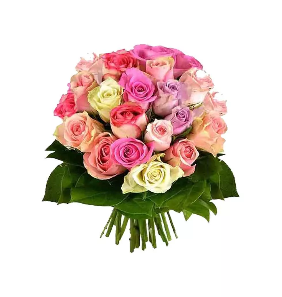 Blissful Pastel Shape Roses Bouquet