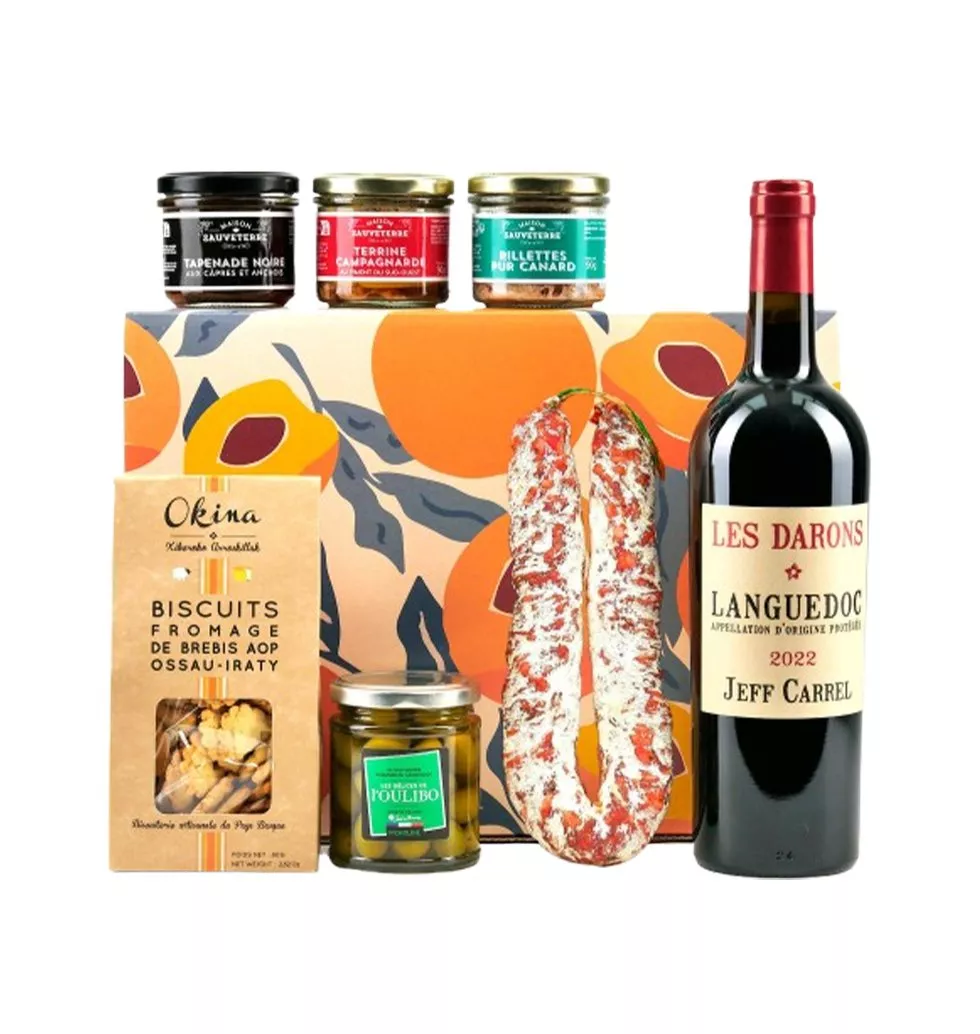 French Delicacies and Wine Collection