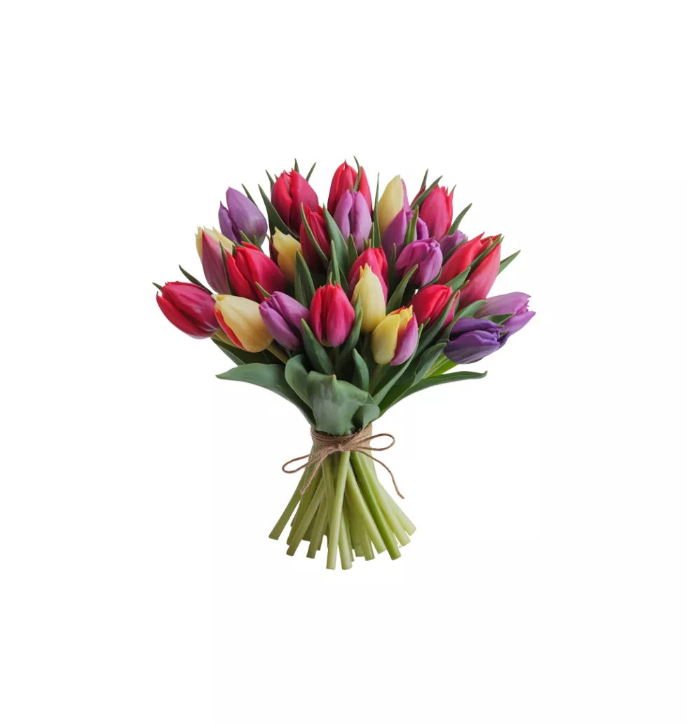 Bright Multi-Colored Tulip Bouquet