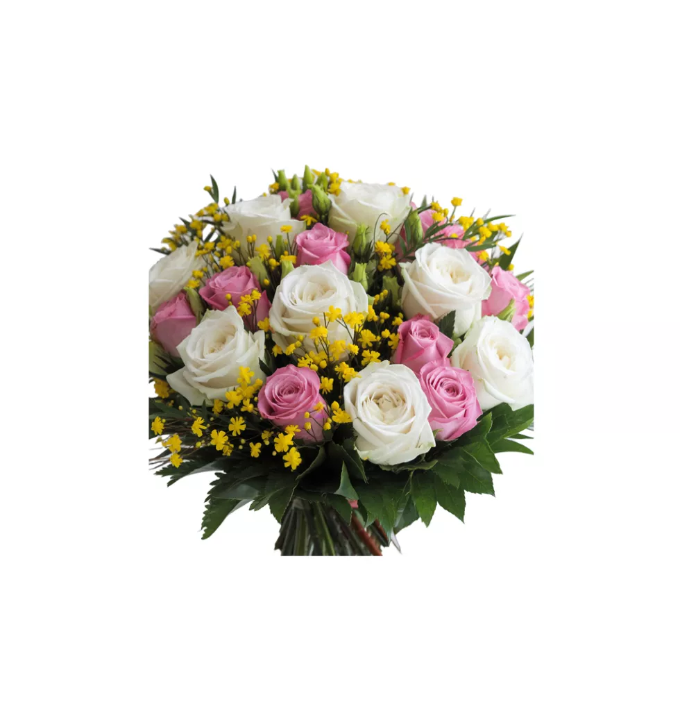 Vibrant Lisianthus and Roses Bouquet