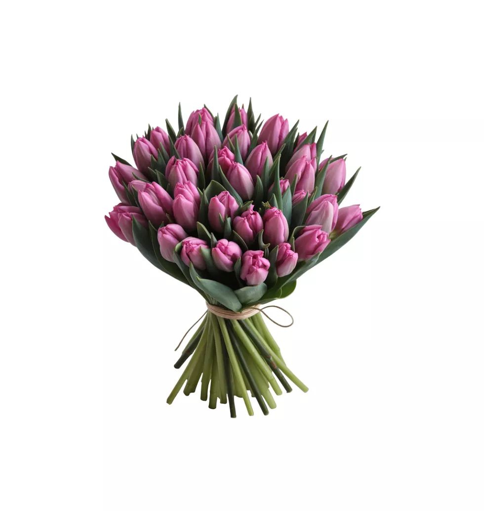 Springtime Elegance: 15 Purple Tulips