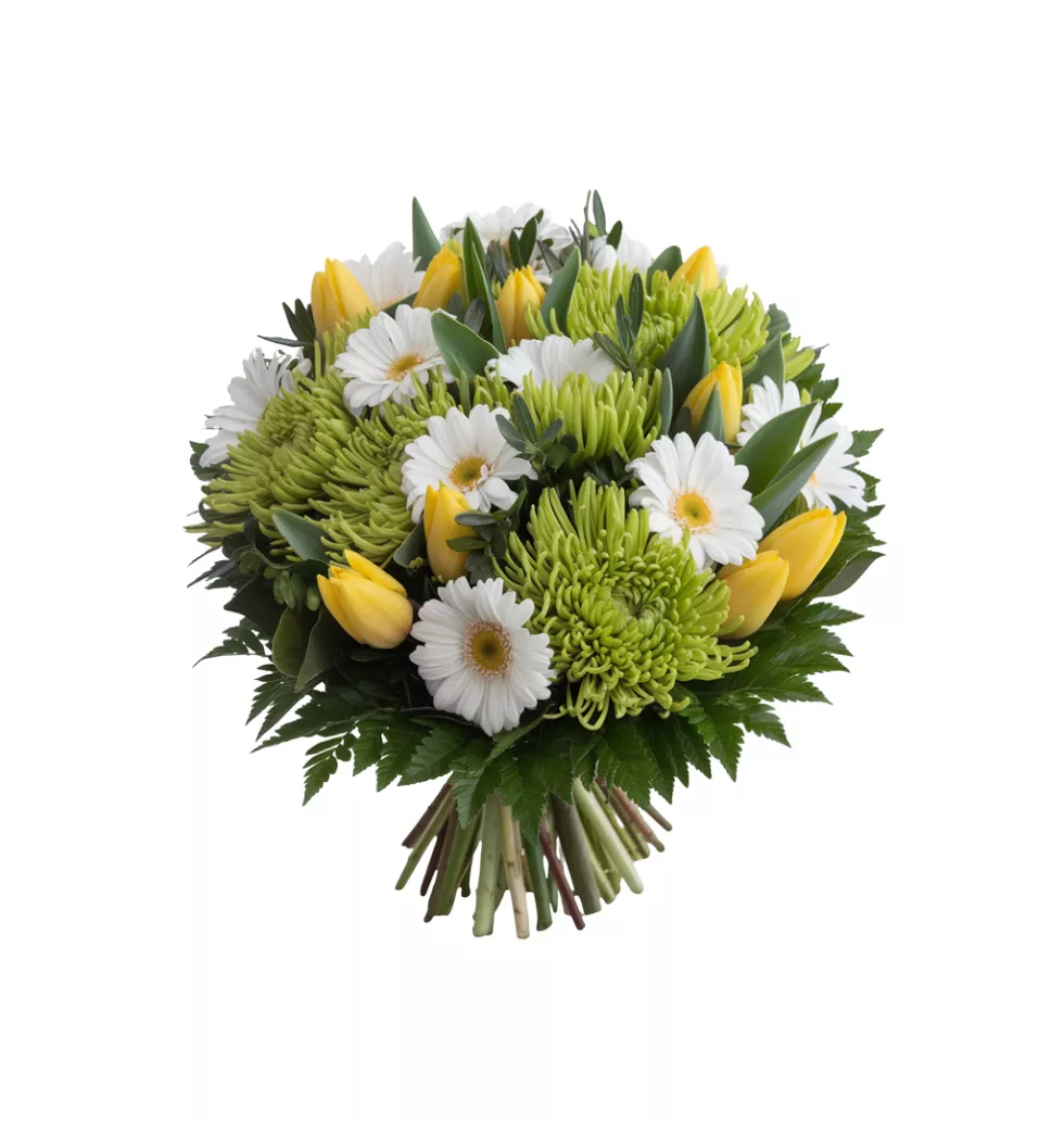 Cheerful Tulips and Daffodils Bouquet